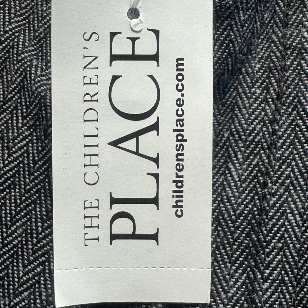 The Children's Place Dress Pants Boys Size 10 Black‎ Herringbone NWT
